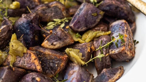 Roasted Purple Potatoes Recipe With Garlic and Cilantro