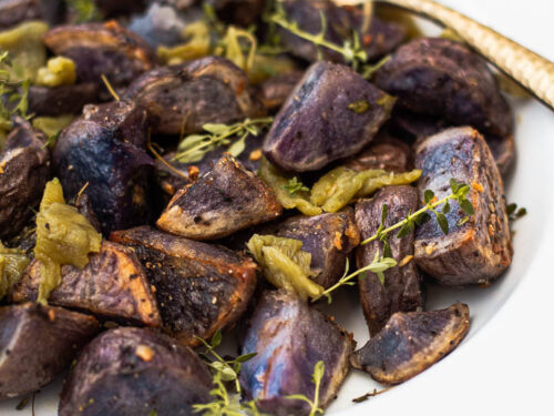 Purple Potatoes Roasted with Garlic