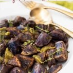 Garlic roasted purple potatoes