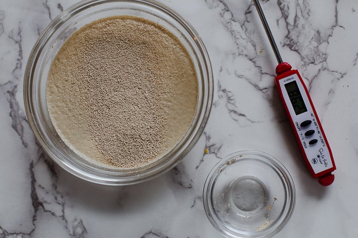 blooming yeast to make bread