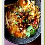 Chorizo soup with cabbage and chickpeas