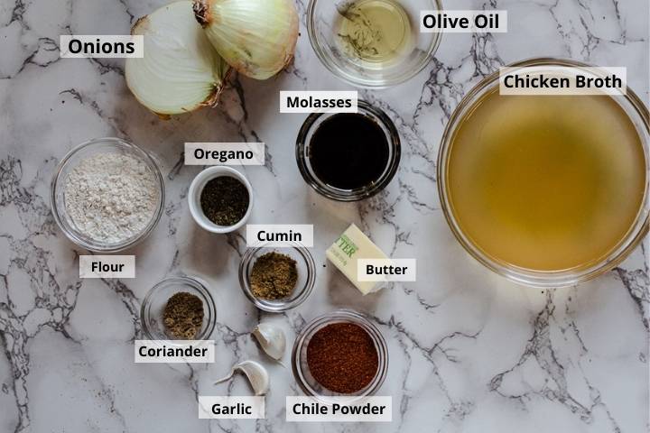 Ingredients to make carne adovada