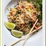 Spicy Peanut Sauced Noodles with Pork