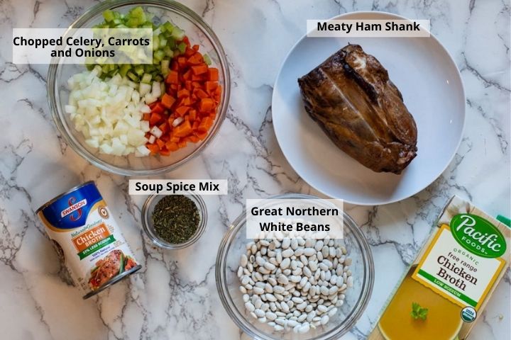 ingredients to make slow cooker ham and beans
