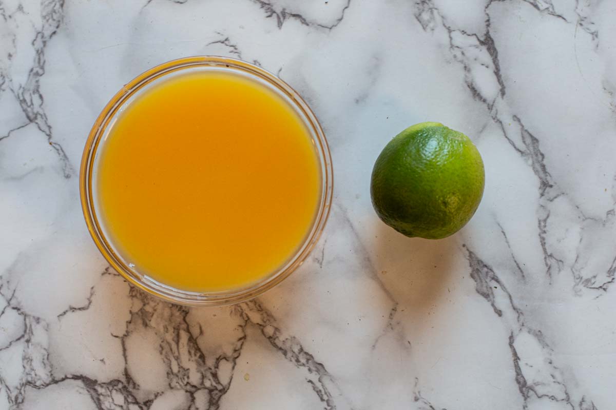Orange juice and lime for pork marinade cochinita pibil enchiladad