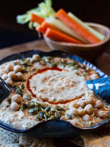 Spicy Hummus Recipe made with Hatch Green Chile Peppers