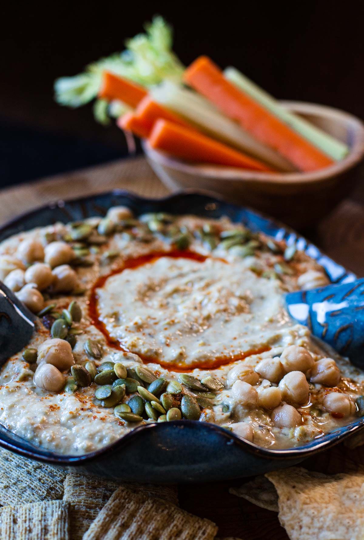 Spicy Hummus Recipe made with Hatch Green Chile Peppers