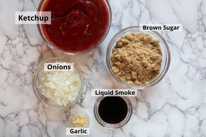Ingredients to make sweet and smoky homemade bbq sauce
