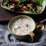 Creamy Chicken and wild rice soup.