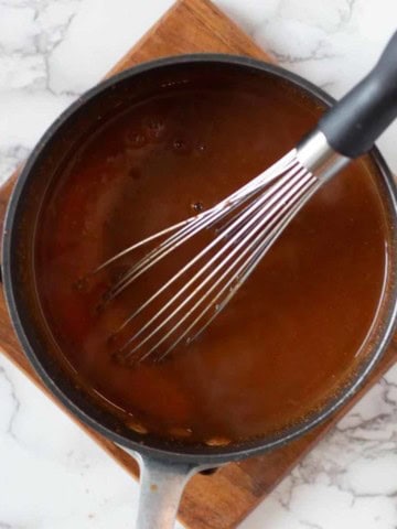 Quick Easy Enchilada Sauce in a saucepan.