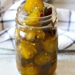Homemade spicy pickles in a ball canning jar