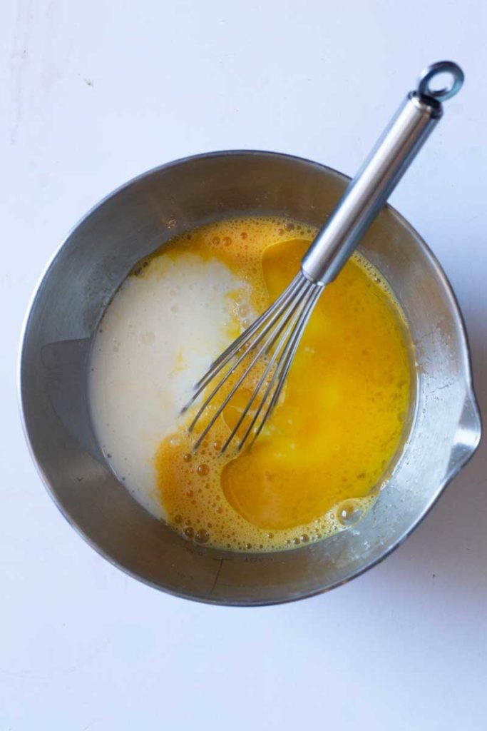 wet ingredients to make cornbread
