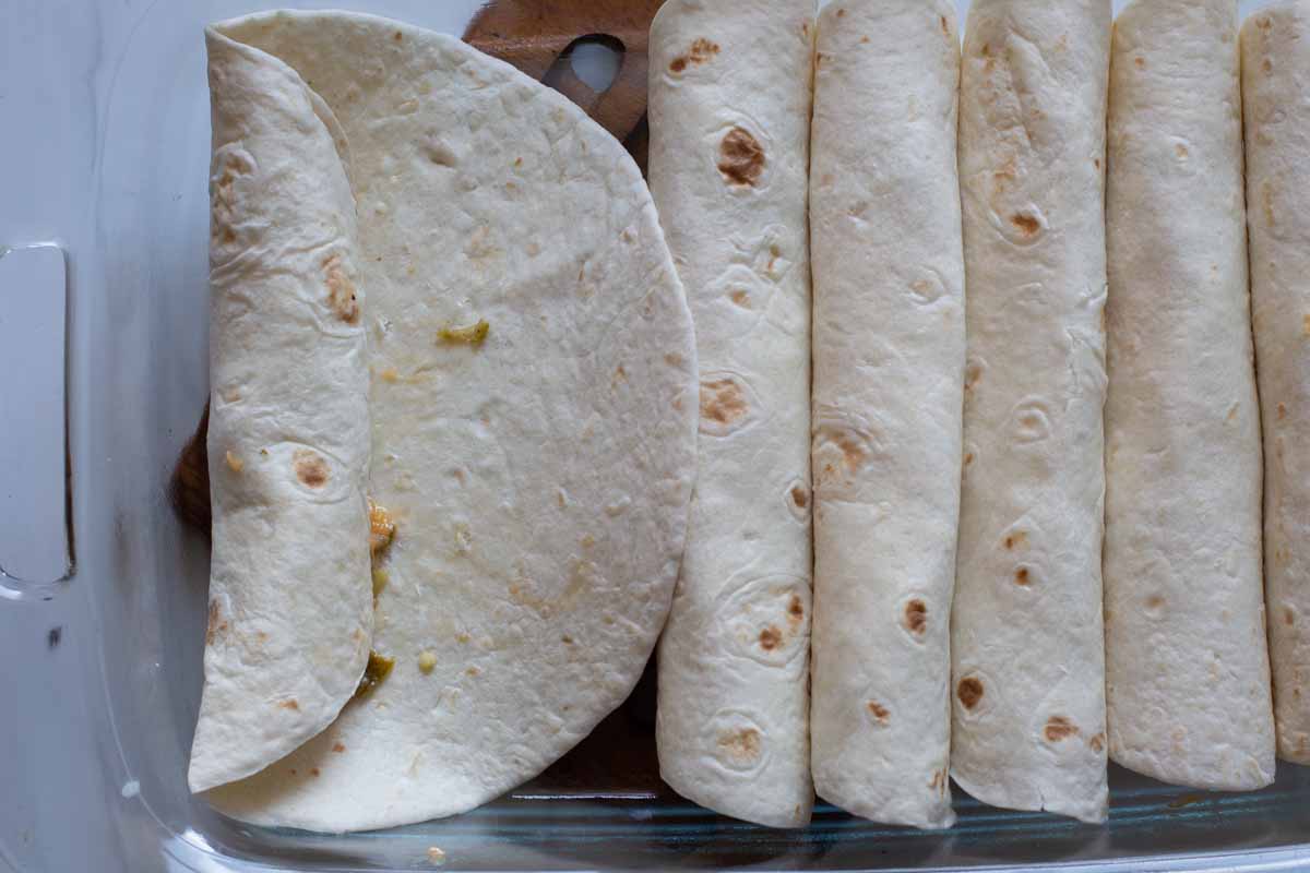 How to roll breakfast burritos to make a casserole