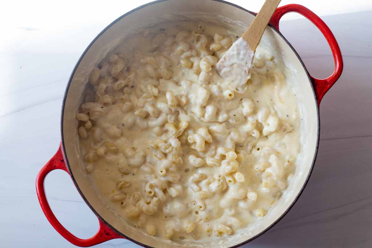 macaroni and cheese with gruyere and cavatappi pasta