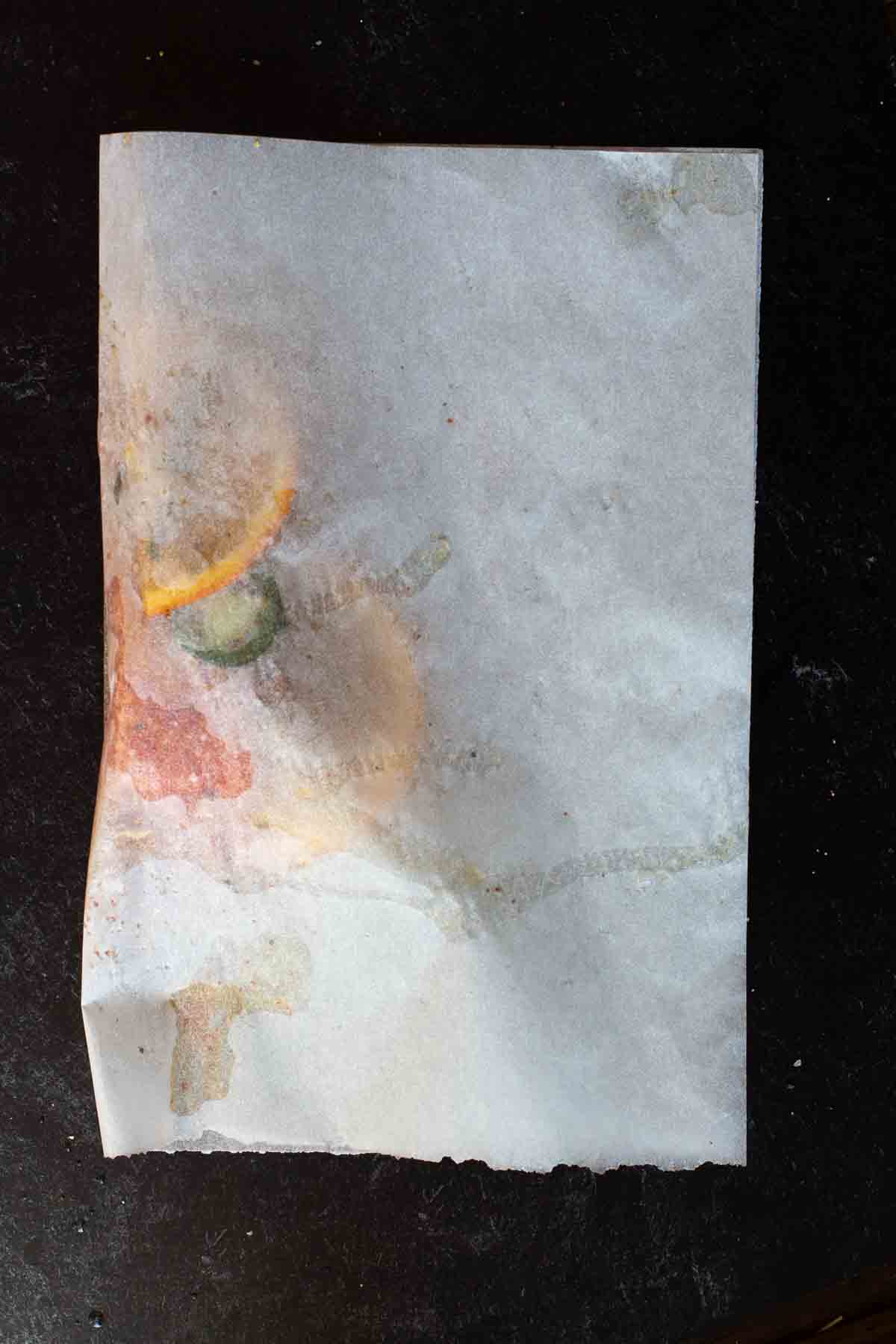 Step 5: how to create a parchment paper packet for salmon in parchment.
