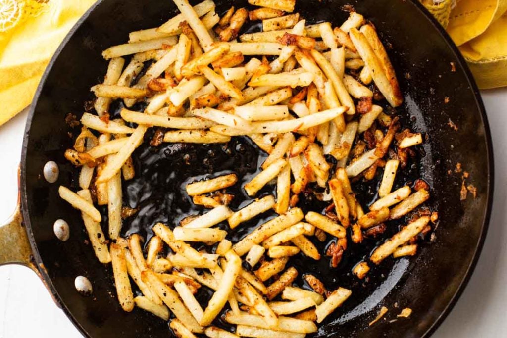 Pan frying Turkish fries stovetop