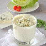 Chunky Homemade blue cheese dressing to serve on a wedge salad