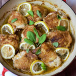 Braised chicken thighs with lemon and save.