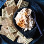 Chicken ranch dip served with crackers