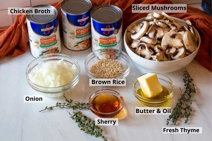 Ingredients to make mushroom soup without cream