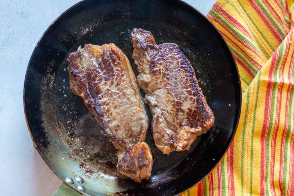 How to sear bison steak