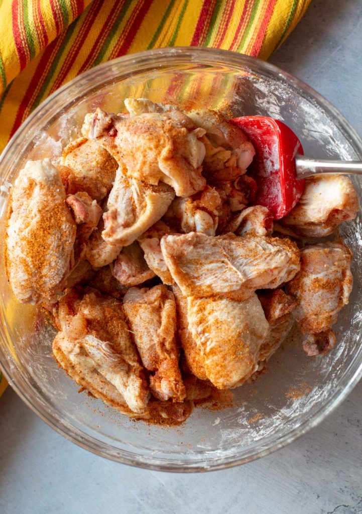 Seasoning chicken wings for crispy baked wings