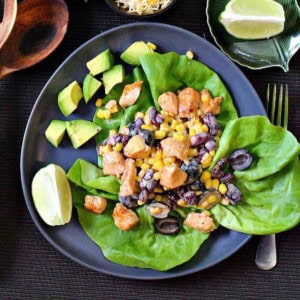 A plate of Mexican spicy chicken salad.