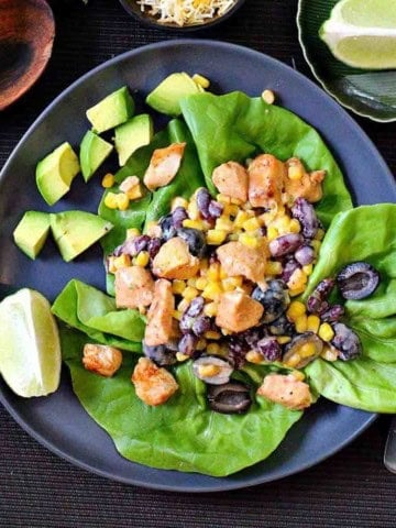 A plate of Mexican spicy chicken salad.