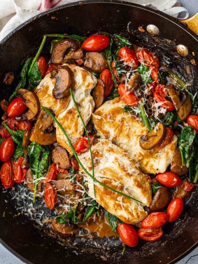 Chicken Mushroom Spinach Skillet Story