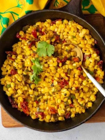 Southwest corn with jalapeno peppers.