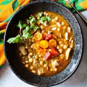 Garbanzo Beans and Chicken soup with white beans.