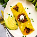 Mexican omelette with chorizo and cheese.