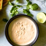 Chipotle Mayonnaise with a lime and cilantro.