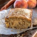 Homemade peach bread.