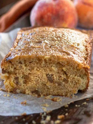 Homemade peach bread.