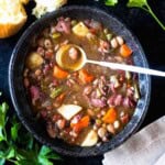 A bowl of 15 bean soup.