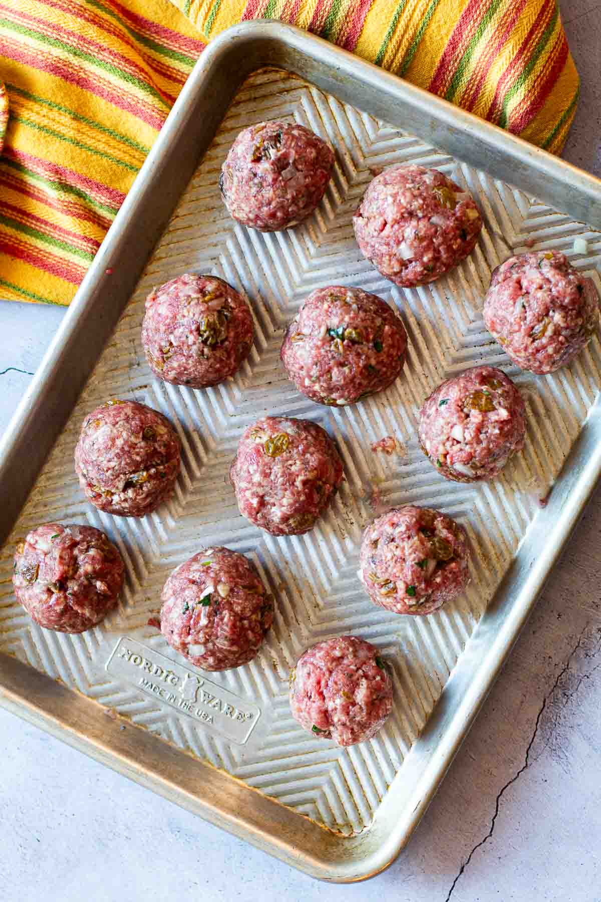 12 beef meatballs ready to cook. 