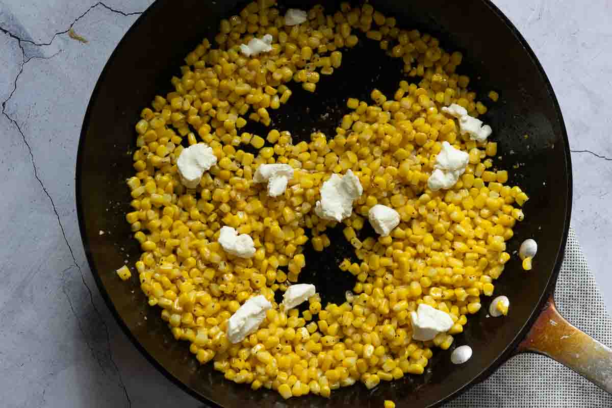 Honey butter skillet corn with cream cheese.