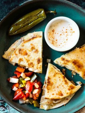 Chicken bacon ranch quesadillas chilis copycat recipe.