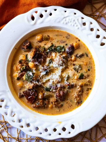 Creamy Tuscan chickpea soup.