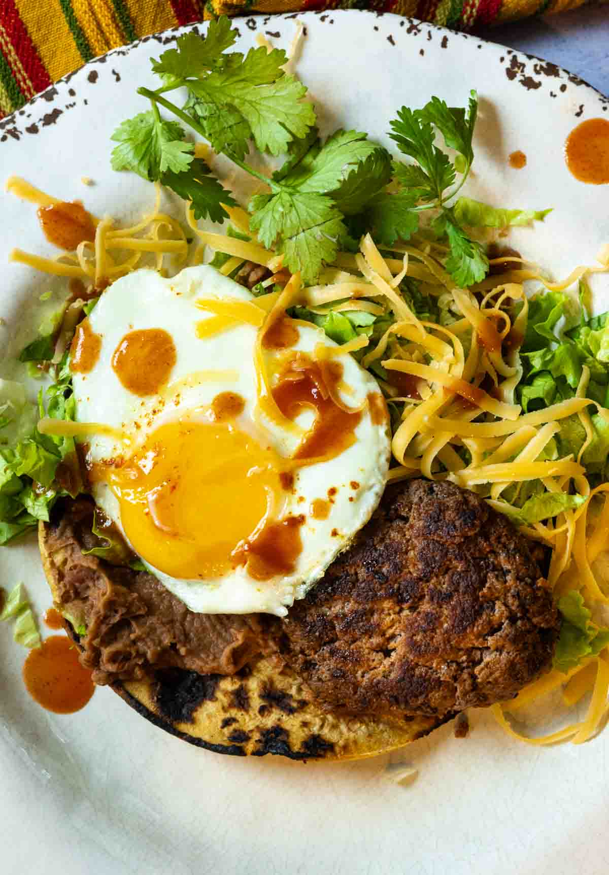 How to build a tortilla burger.