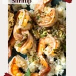 Easy chimichurri shrimp recipe pinterest image.