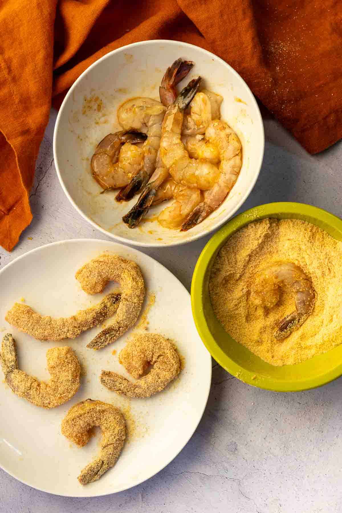 Pan frying shrimp to make Shrimp and Polenta.