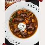 Bean and Beef Soup pinterest image.