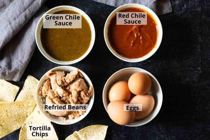 Ingredients to make divorced eggs.