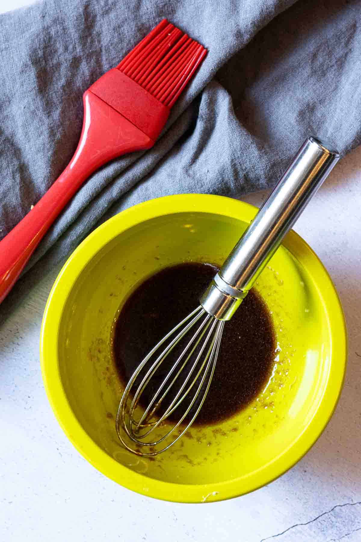 Making sauce for pan fried sea bass.