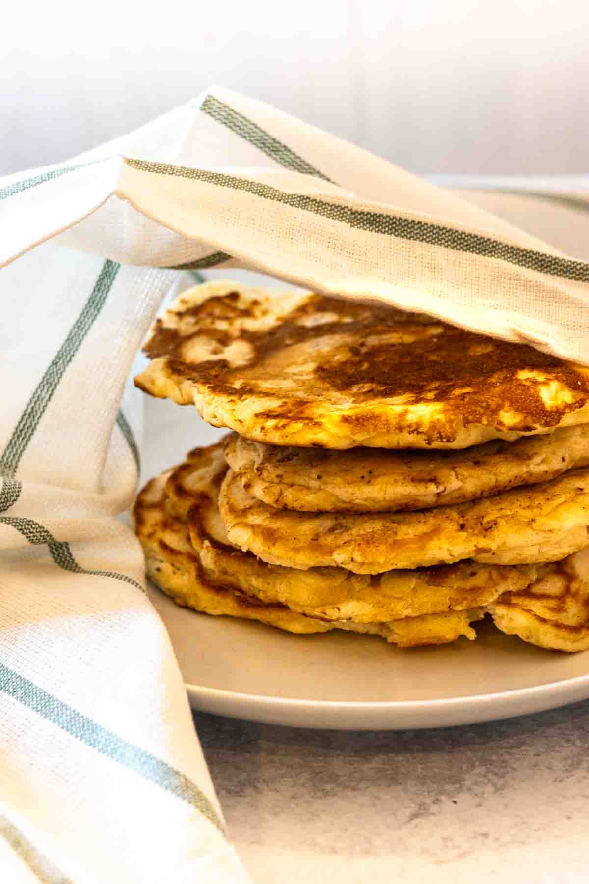 Keeping sausage pancakes warm.