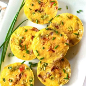 Cottage cheese egg bites with poblano peppers.
