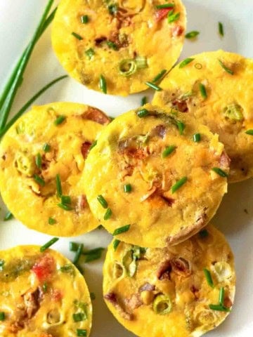 Cottage cheese egg bites with poblano peppers.