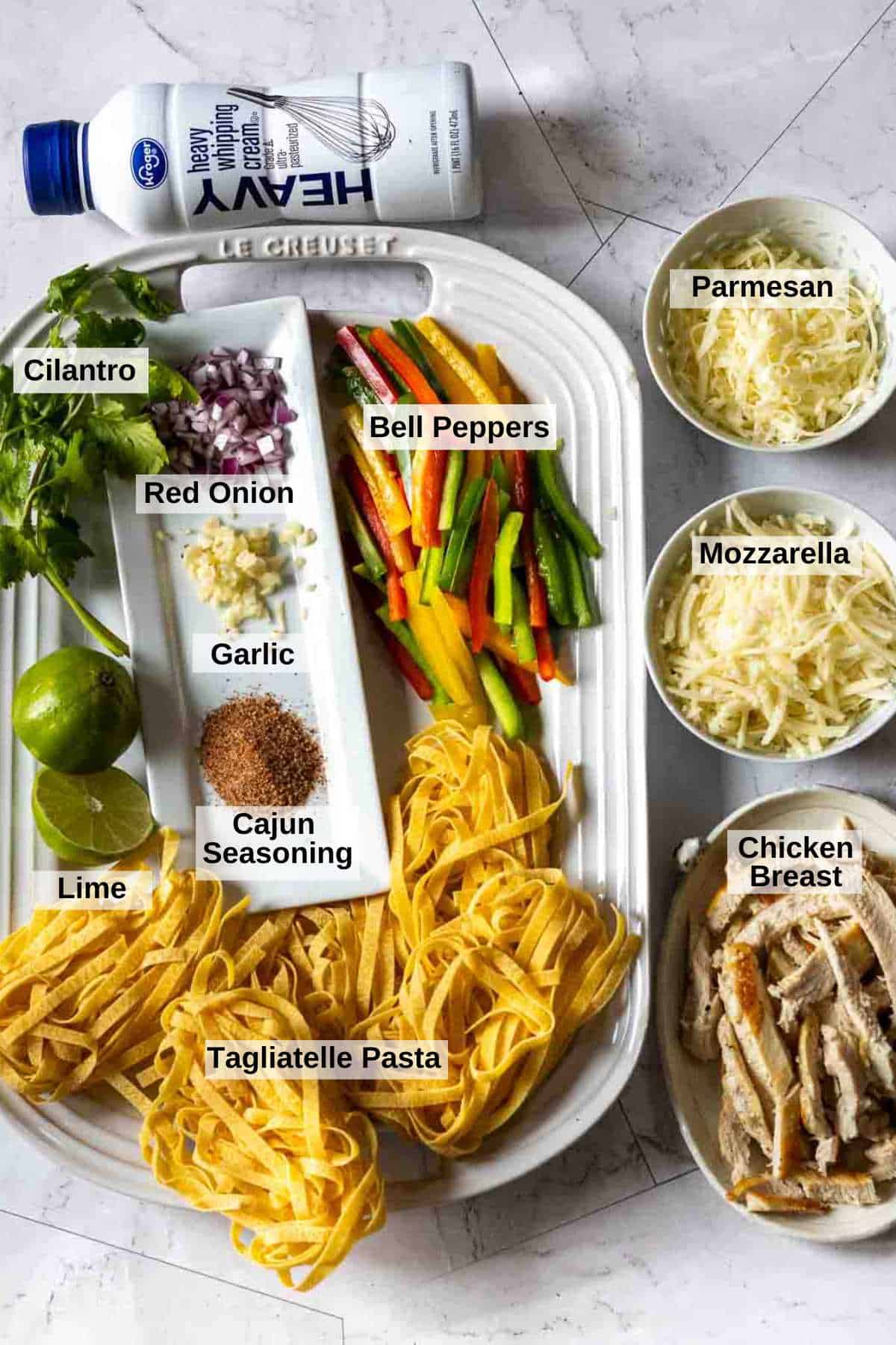 Ingredients to make Rattlesnake Pasta.